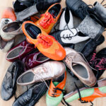 a pile of colorful tap shoes